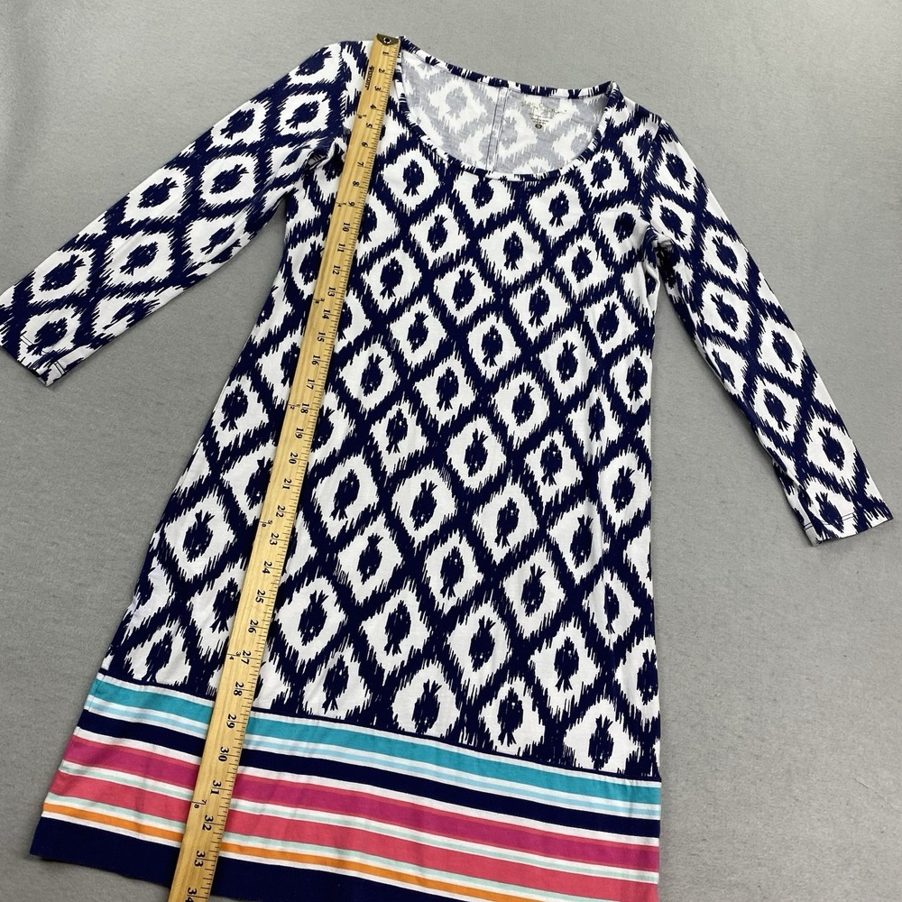 Lilly Pulitzer Beacon Dress Womens Small Blue 3/4 Sleeve Tropical Resort Preppy - Picture 9 of 12